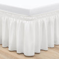 Rimela Warm White Bed Skirt King Size 12 Inch Drop, Wrap Around Elastic Adjustable Bedskirt, Bed Skirting Dust Ruffle For Bed Fr