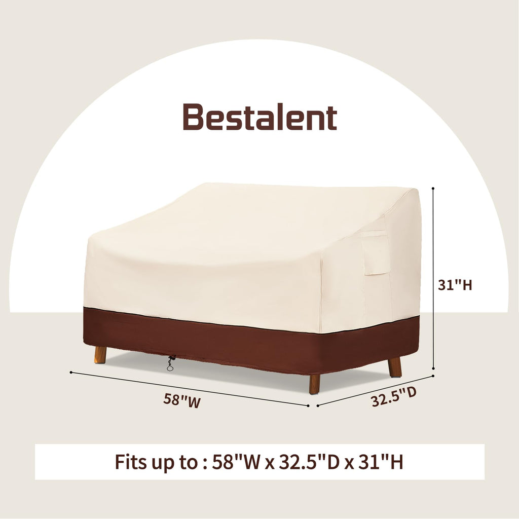Bestalent Patio Furniture Covers Waterproof,Outdoor Sofa Covers For Loveseat Fits Up To 58W X 32.5D X 31H Inches