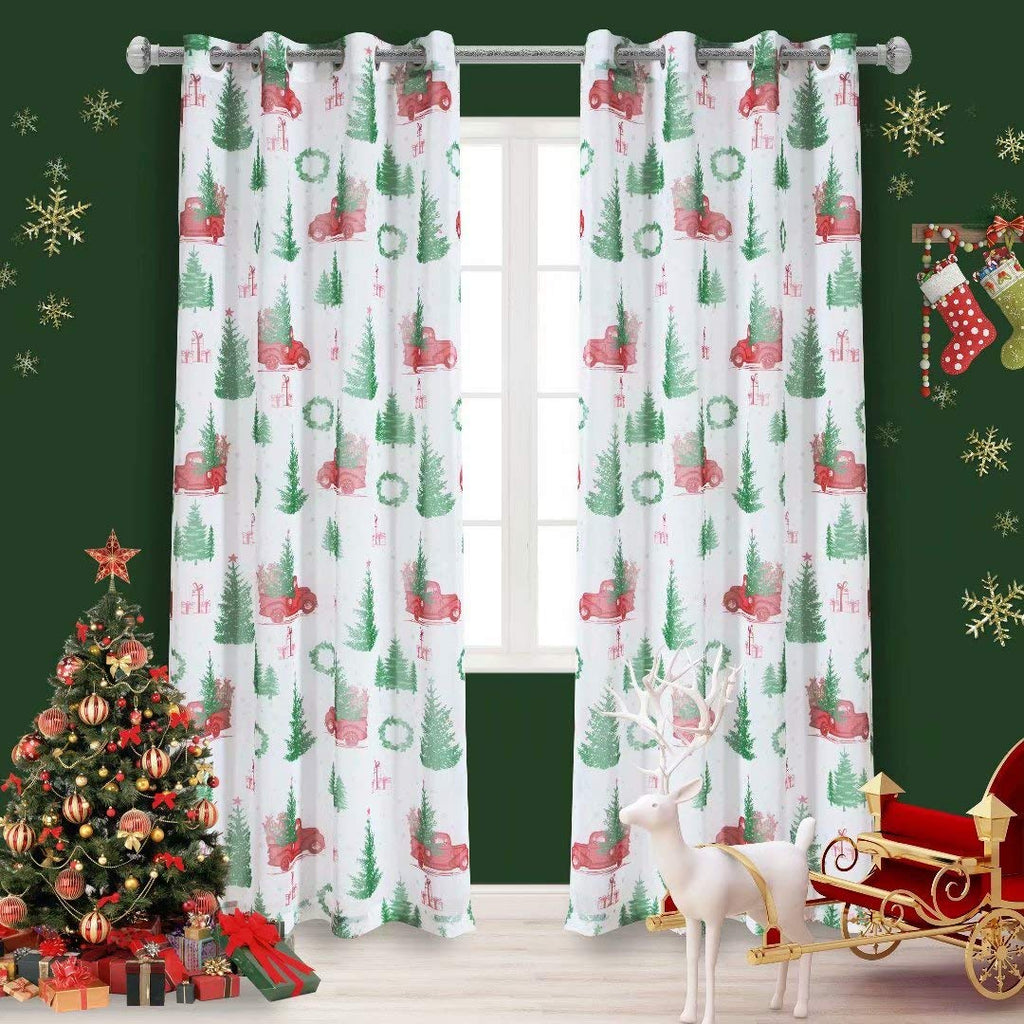 Lordtex Christmas Sheer Curtains For Living Room And Bedroom - Textured Faux Linen White Sheer Curtains, Semi Voile Light Filter