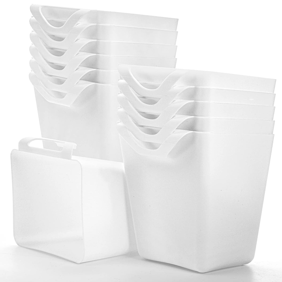 ZEAYEA 12 Pack Hanging Cup Holder, Utility Rolling Cart Accessories, Hanging Pencil Holder, Space Saving Hanging Storage Contain