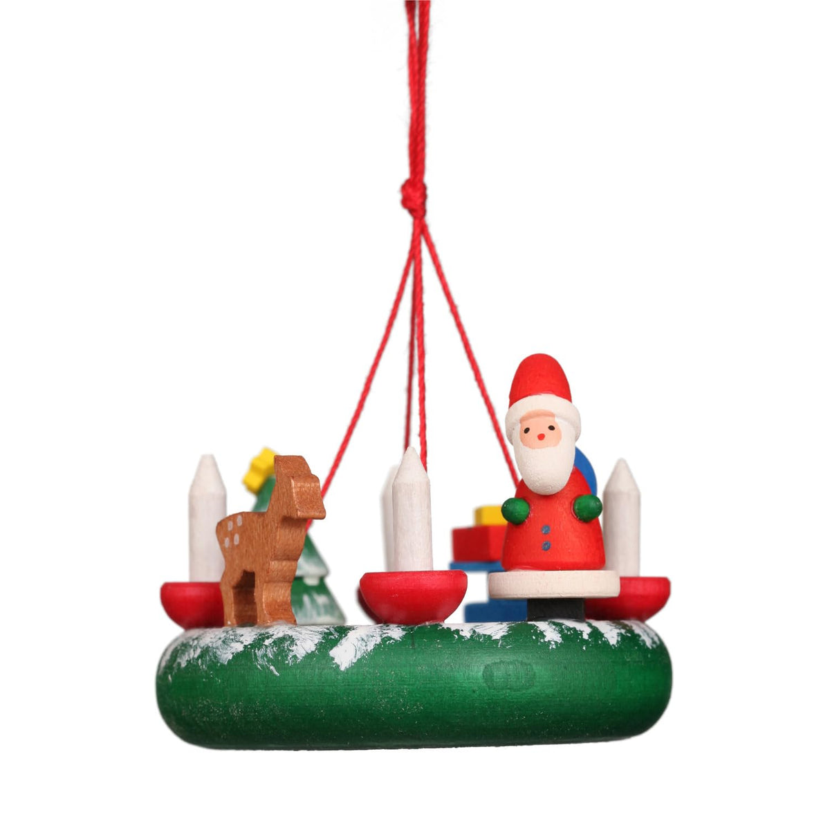 Christian Ulbricht Decorative Wreath With Santa Ornament  2 Inch  H X 2.25 Inch  W X 2.25 Inch  D