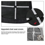 Genina Waterproof Seat Covers For Dining Room Chairs Covers Dining Chair Seat Covers Kitchen Chair Covers Slipcovers (Black, 4 Pcs)