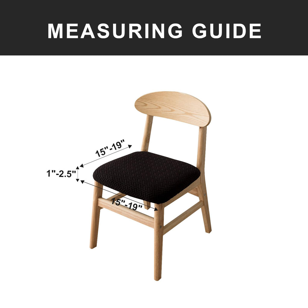 Genina Waterproof Seat Covers For Dining Room Chairs Covers Dining Chair Seat Covers Kitchen Chair Covers Slipcovers (Black, 2 Pcs)