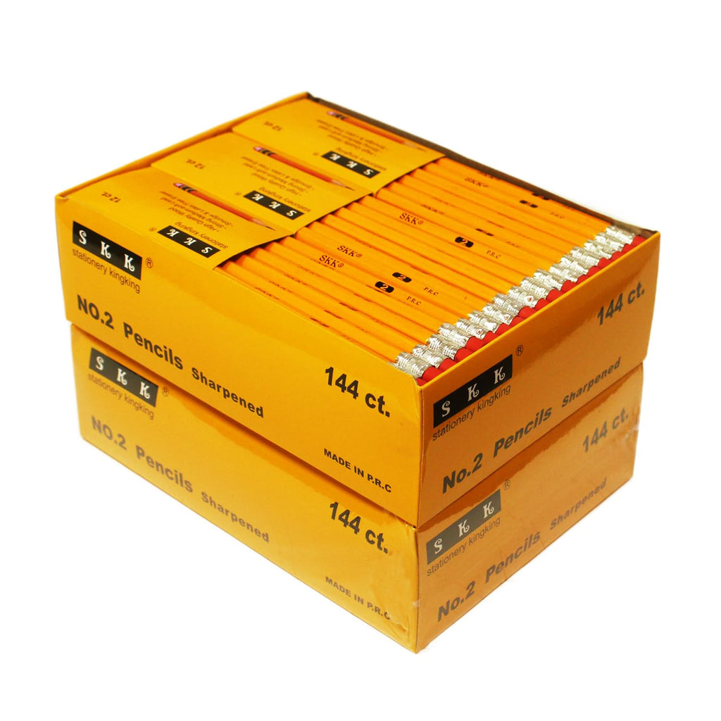 Skkstationery Pre-Sharpened Pencils, Pencils Sharpened With Eraser Top, #2 Hb Pencil, 144/Box (Box Of 2)
