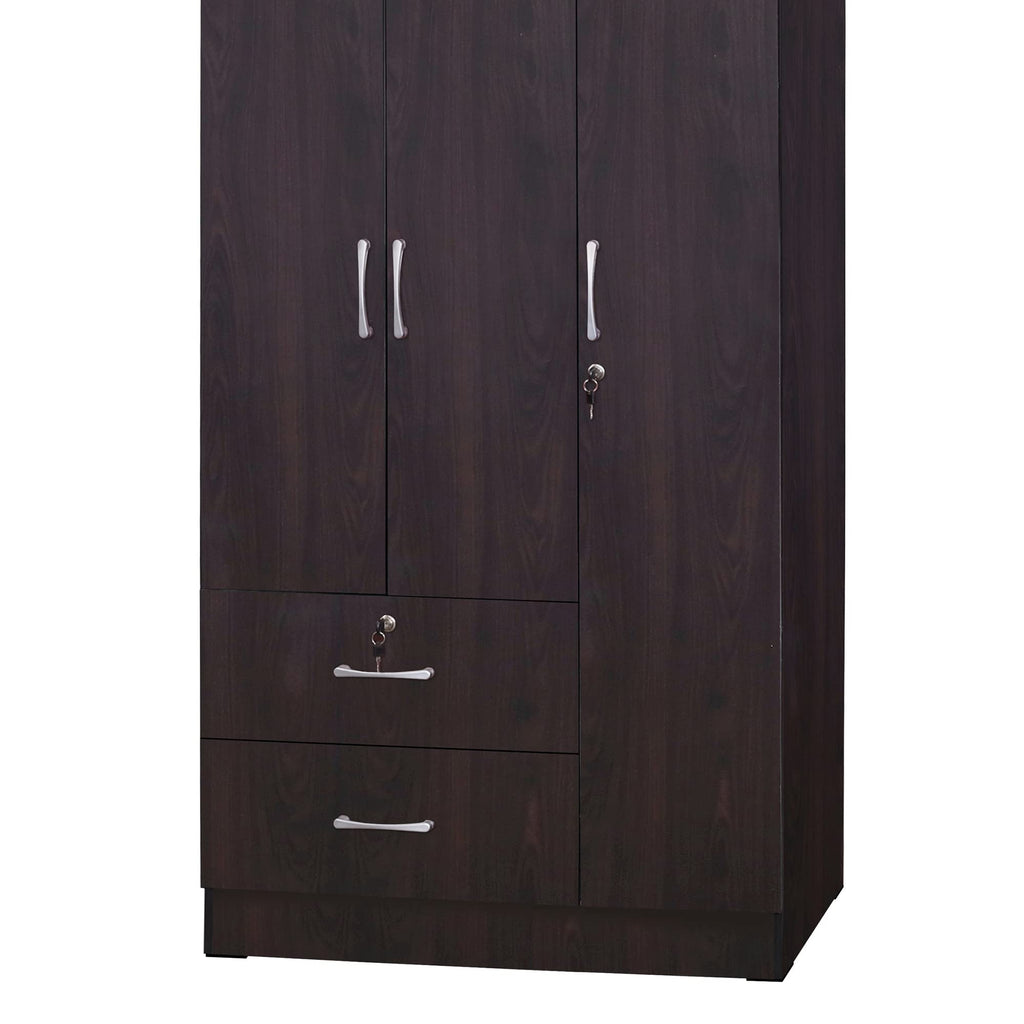 Better Home Products Symphony Wardrobe Armoire Closet with Two Drawers Tobacco