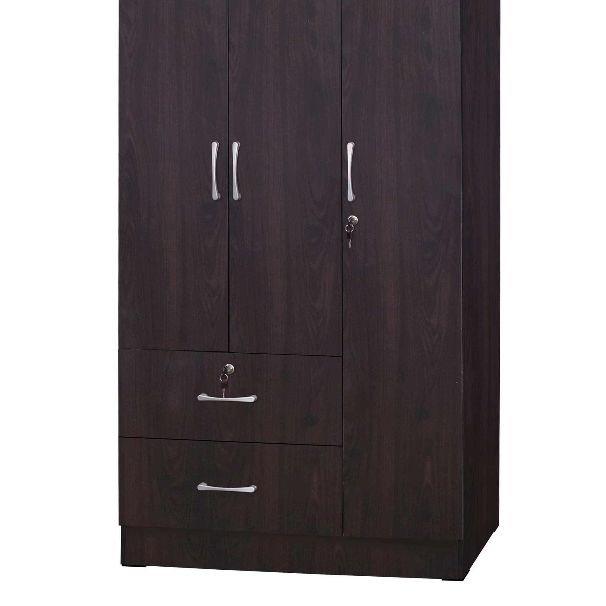 Better Home Products Symphony Wardrobe Armoire Closet with Two Drawers Tobacco