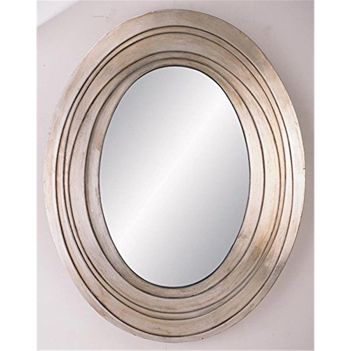 Ok Lighting Silver Ripple Mirror