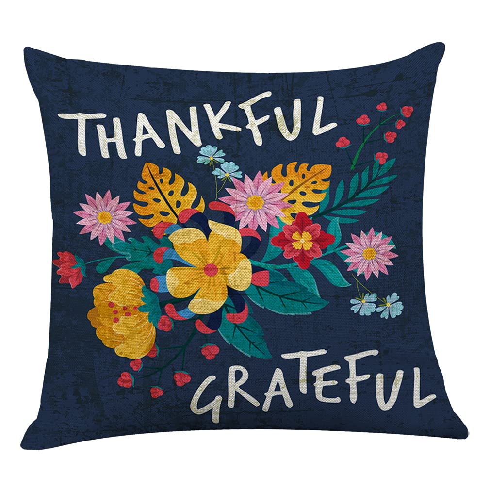 Littlefa Inspiring Gifts Colour Retro Flower Throw Pillow Cover Flower Cushion Cover Decorative Pillowcase Living Room Bedroom D