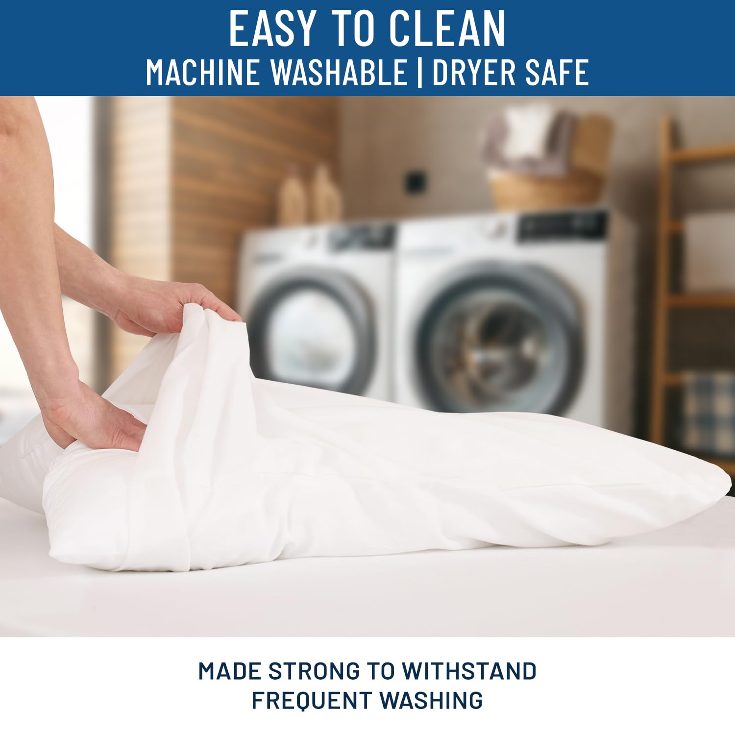 Everlasting Comfort Waterproof Pillow Protector Standard (Pack Of 2) - Zippered, Hypoallergenic, Dust Mite & Bed Bug Proof, Allergy Pillow Covers