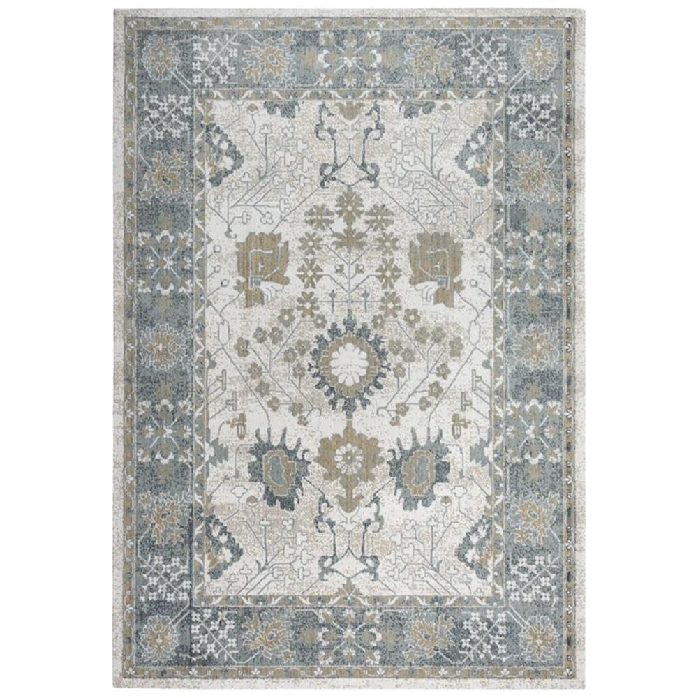 Elect 8' X 10' Abstract Ivory/Blue/Brown/Gray Power-Loomed/Hybrid Area Rug