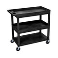 Luxor - 32 x 18 Cart - Two Tub/One Flat Shelves (EC112-B), Black