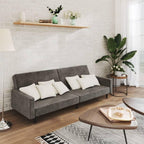 vidaXL 2-Seater Sofa Bed in Dark Gray Velvet - Convertible Upholstered Loveseat to Twin Bed for Living Room, Studio, and Office