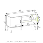 Furinno Claude Mid Century Style Stand With Wood Legs For TV Up To 55 Inches, One Cabinet Two Shelves, Espresso