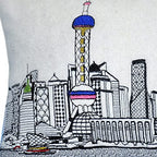 HomeRoots Cream 24' White Shanghai Daylight Skyline Lumbar Decorative Pillow