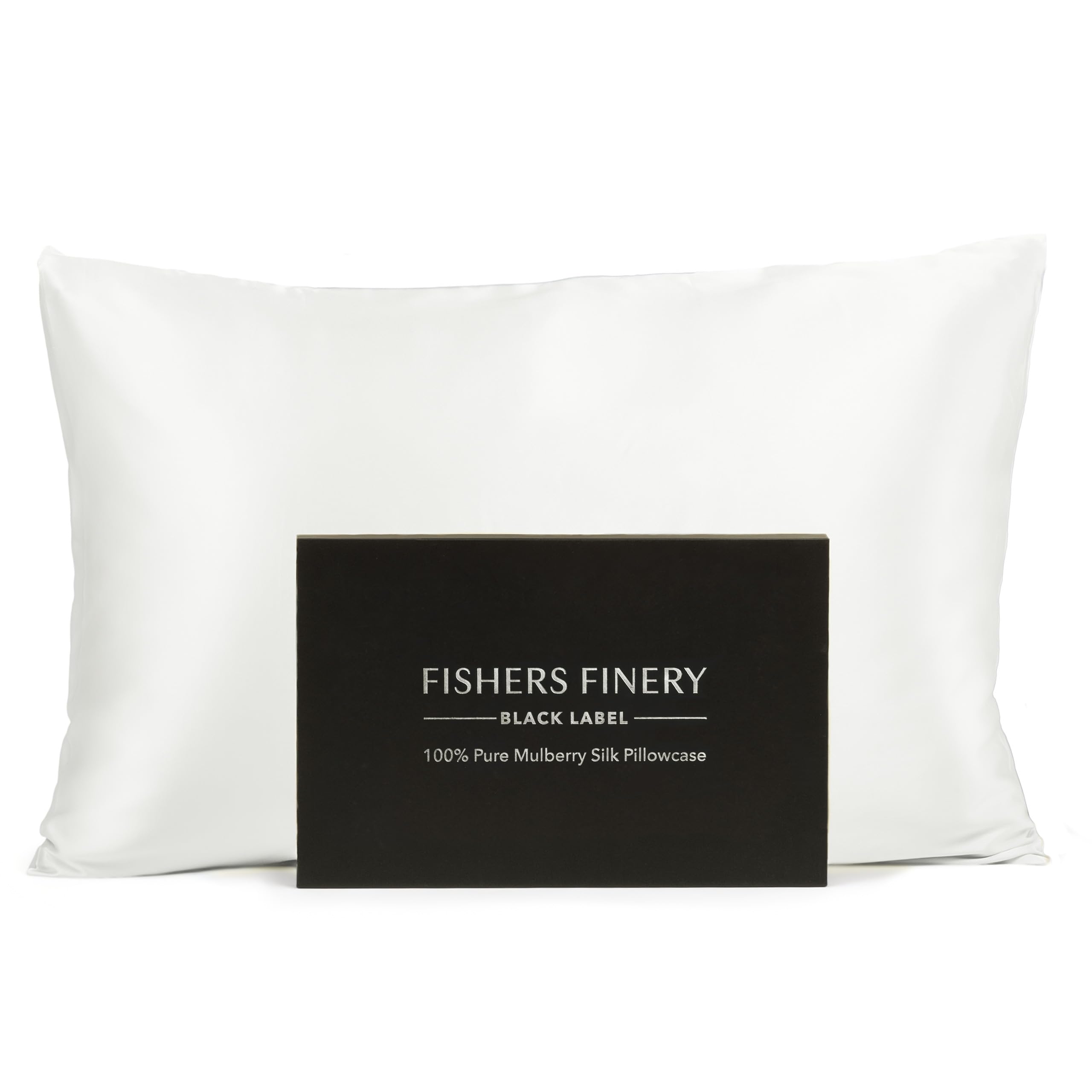 Fishers Finery 30Mm 100% Pure Mulberry Silk Pillowcase, Good Housekeeping Quality Tested (White, Standard)
