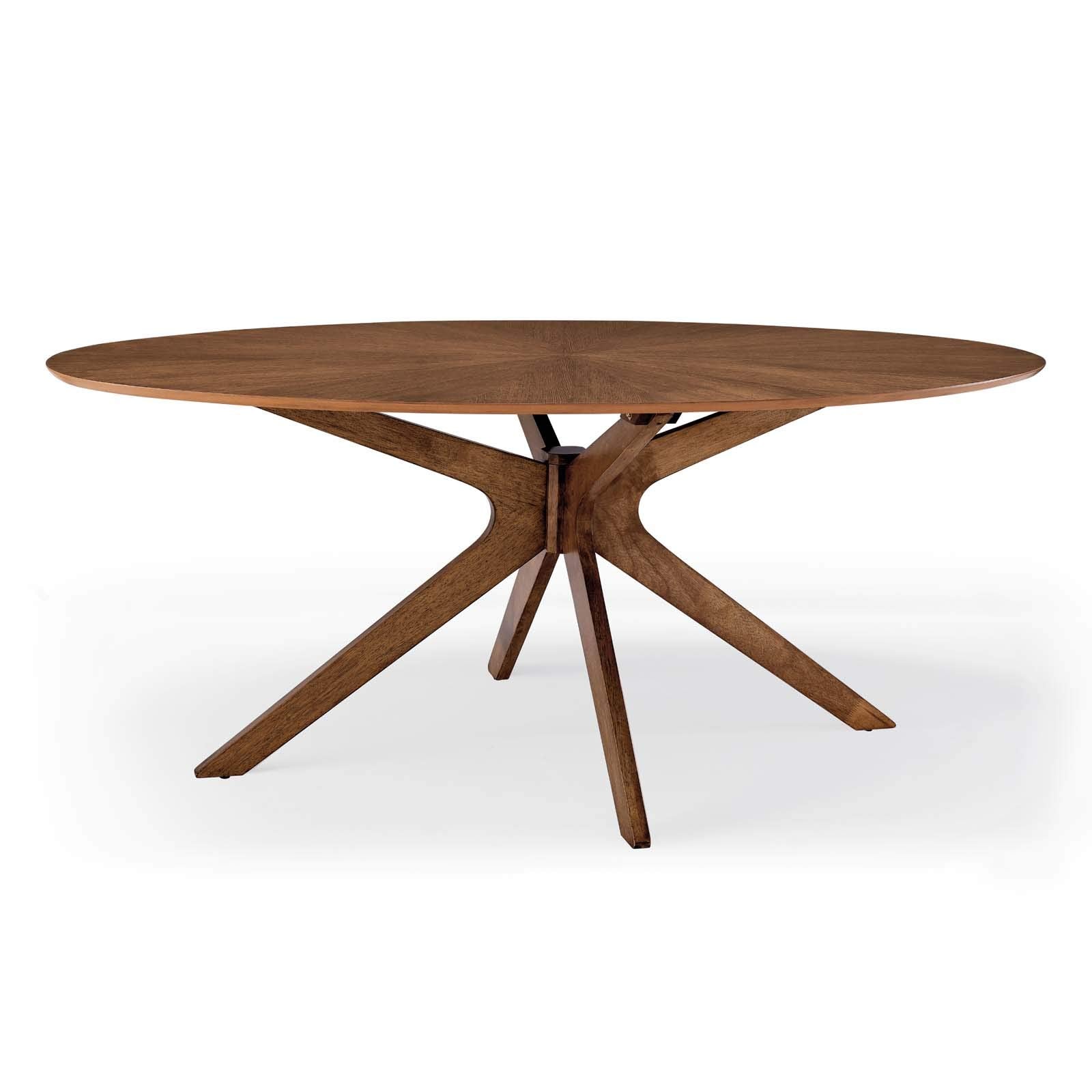Modway Crossroads 71&quot; Oval Wood Dining Table, Walnut