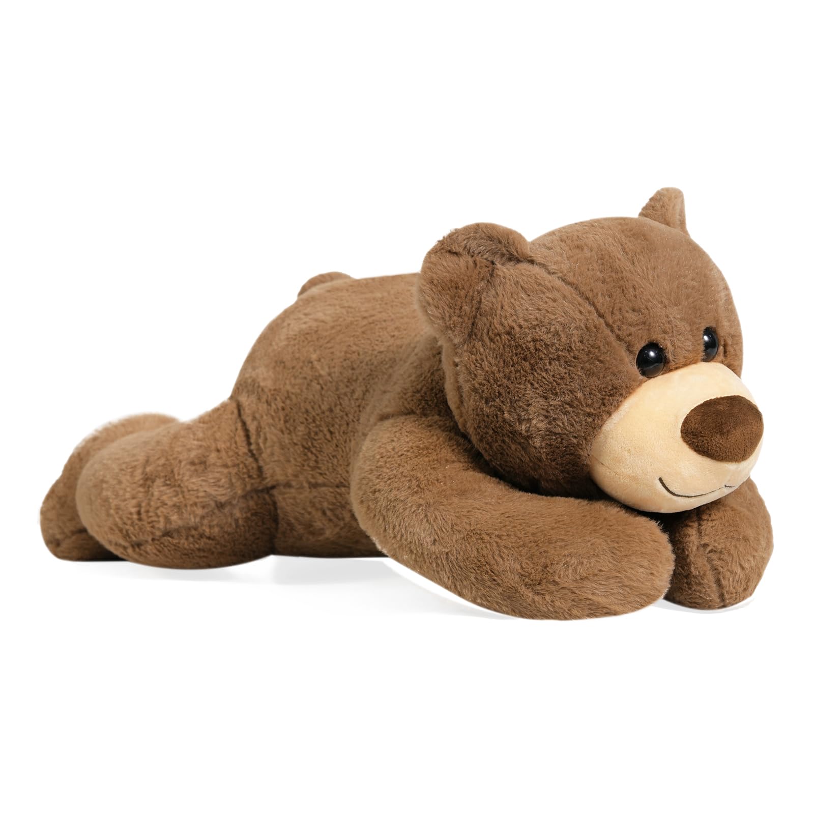 Fiosnow Weighted Stuffed Animals For Adults Brown Bear 3.5Lbs 24' Weighted Plush Animals For Kids Throw Pillow Hugging Toys