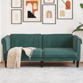 vidaXL Dark Green Velvet 2-Seater Sofa - Upholstered Loveseat for Living Room/Lounge/Occasional Couch - Modern Elegant Design Comfortable Seating (71.7 x 30.3 x 29.1 inches)