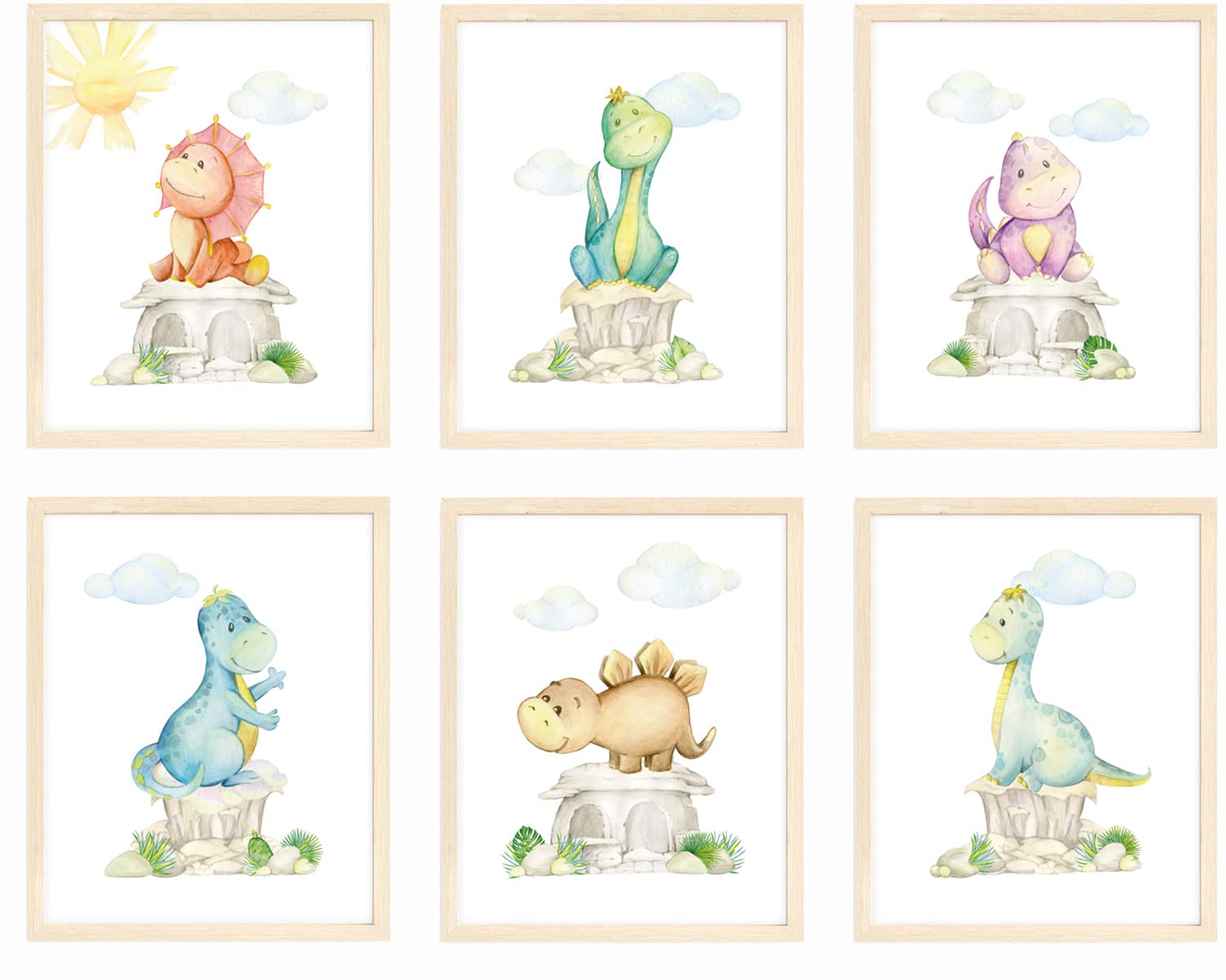 bumbleboo Dinosaur Nursery Wall Prints, Play Room Decoration For Boy, Nursery Wall Art, Nursery Room Decor, Dinosaur Room Decor 