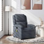 vidaXL Dark Gray Velvet Manual Massage Recliner-Comfortable Seating with Side Pocket, Sturdy Frame and 6-Point Vibration Massage for Living Room/Lounge