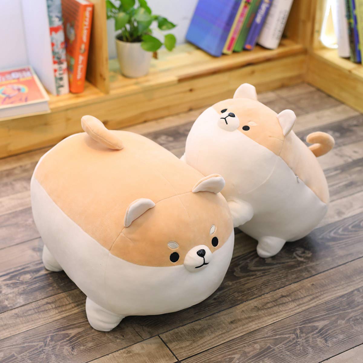 Ehotong Shiba Inu Dog Plush Pillow, Corgi Stuffed Animal Plush Toy Hug Pillow Gifts For Girl Boy (Brown, 11.8In)