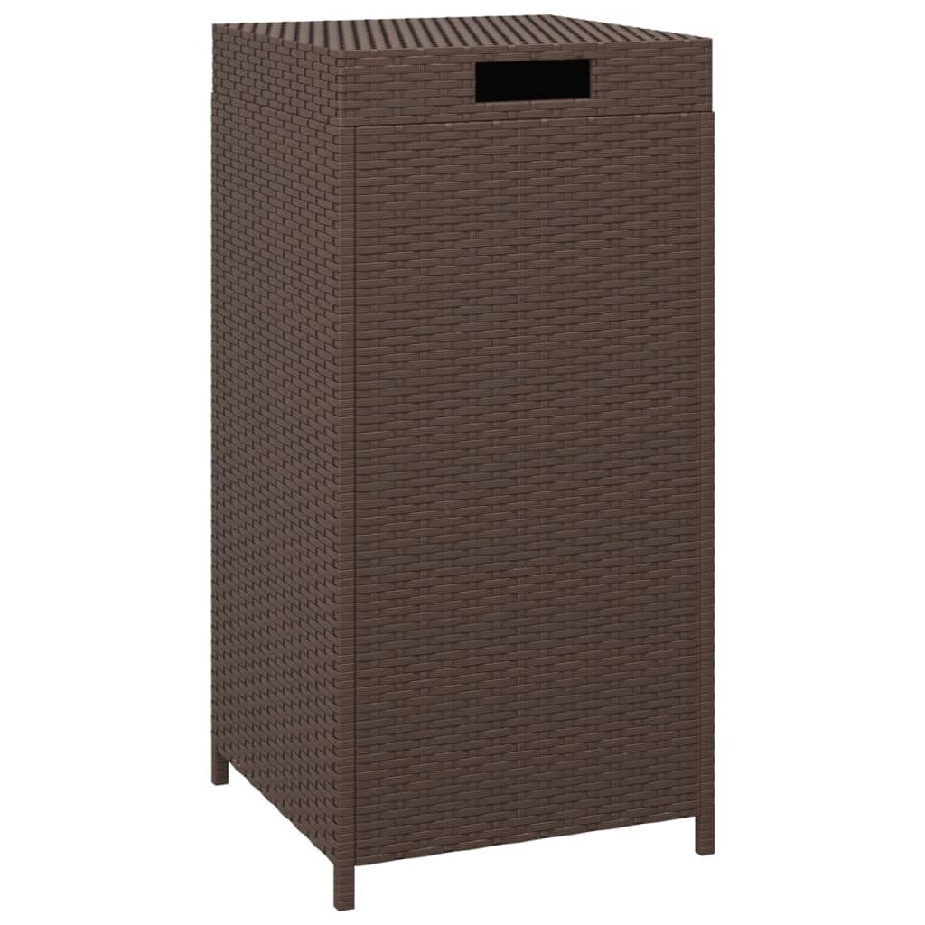 vidaXL Trash Bin - Large-Capacity Poly Rattan Solid and Durable Plastic Trash Can with Removable Lid and Interior Frame - Variety of Color Options, Easy to Assemble