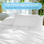 Sonoro Kate 100% Egyptian Cotton Sheets Set - 1000 High Thread Count, Luxury 5-Star Hotel Sateen Bed Sheets, Soft, Breathable Lo
