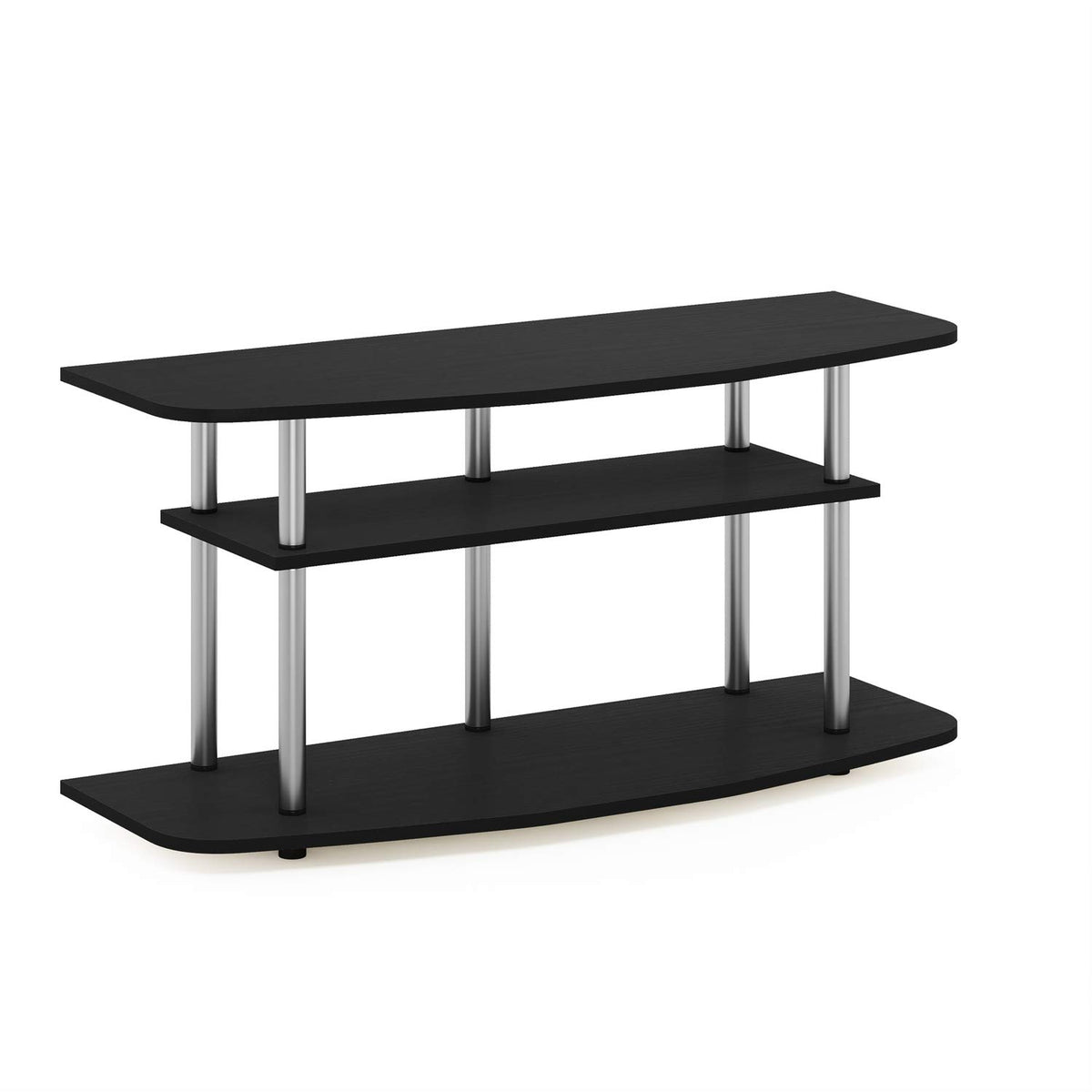 Furinno Frans Turn-N-Tube Tv Stand For Tv Size Up To 43 Inch, 3-Tier, Black Oak