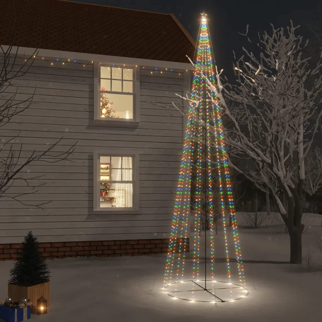 Vidaxl Christmas Cone Tree Colorful 1134 Leds 8X26 Ft