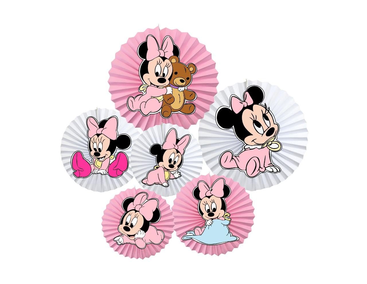 Incheon Pack Of 6 Baby Shower Decorations For Boys & Girls | Paper Fan Hanging Decoration Set | Neutral Party Decor | EasyToHa