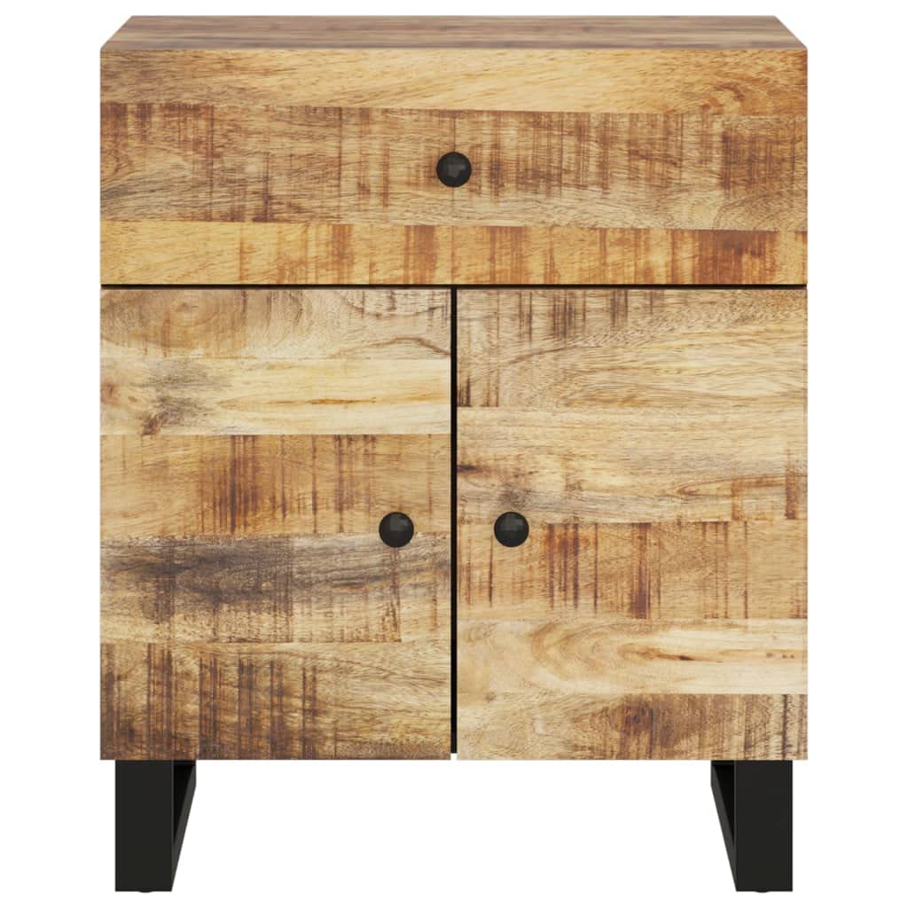 Revera Bedside Table 50 x 33 x 60 cm Solid Mango Wood and Multilayer Wood