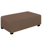 Easy-Going Stretch Ottoman Cover Folding Storage Stool Furniture Protector Soft Rectangle Slipcover With Elastic Bottom (Ottoman Xx-Large, Brown)