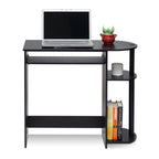 Furinno Simplistic Easy Assembly Computer Desk, With Keyboard Tray, Espresso/Black