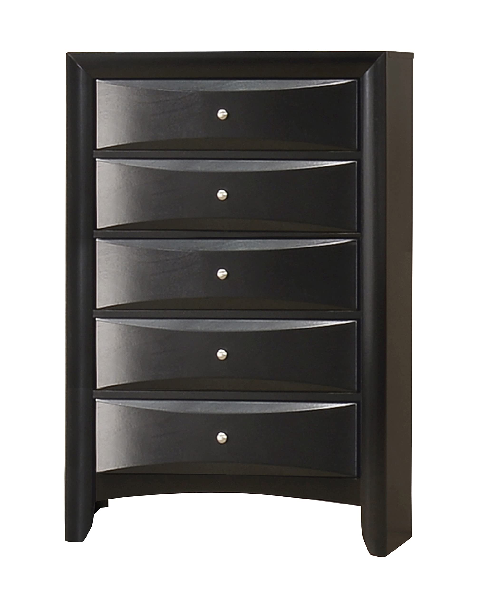 Coaster Home Furnishings Briana 5-Drawer Chest Black, 16.9&quot; D x 34&quot; W x 48.7&quot; H