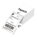 Tapsin 4X6 Thermal Labels - Fanfold Direct Thermal Labels With Perforations For Thermal Printer - Permanent Adhesive & Smoothly