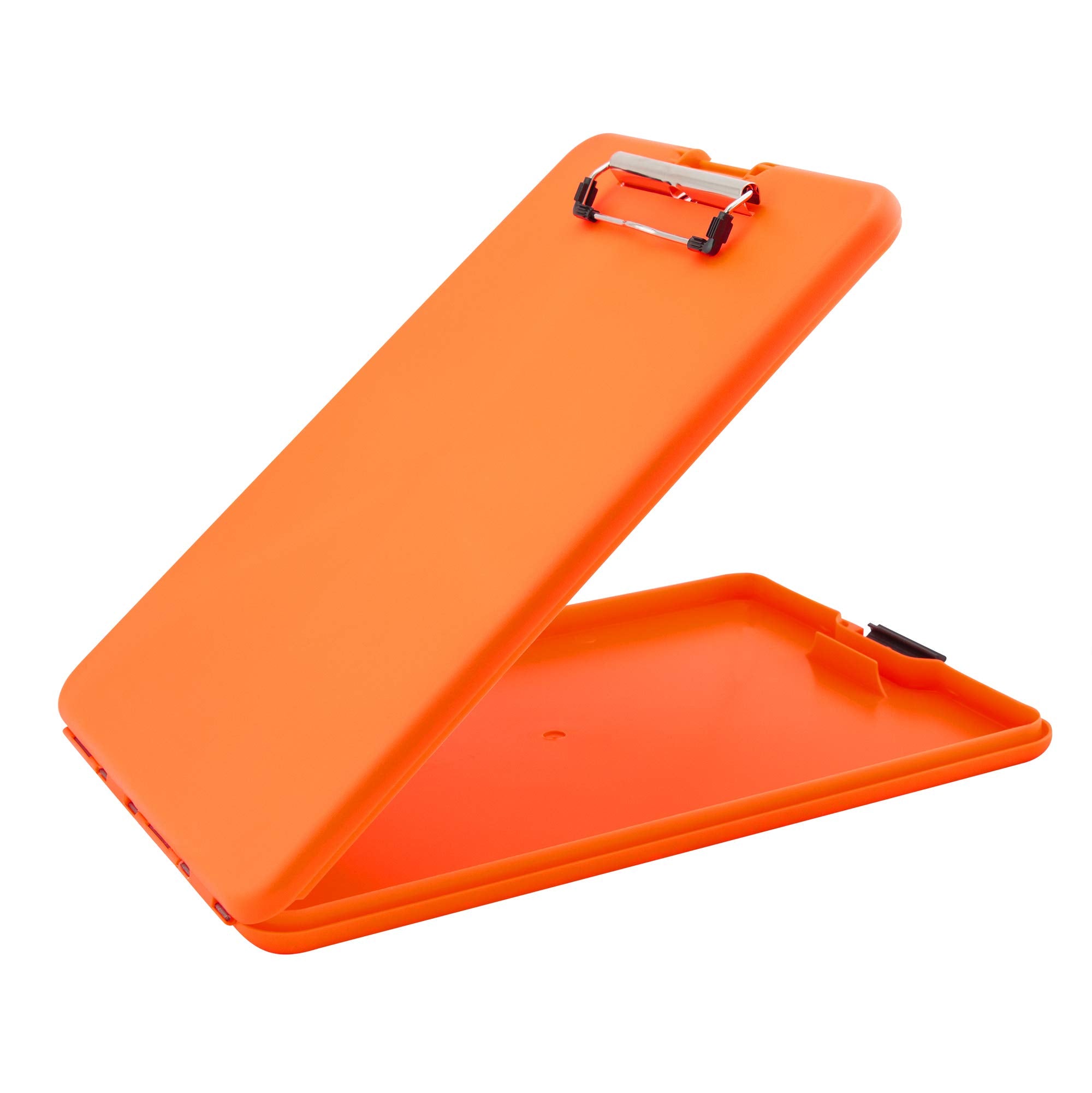 Saunders Bright Orange Slimmate Plastic Storage Clipboard - Letter Size Form Holder. Ergonomic Recordkeeping Clipboard For Profe