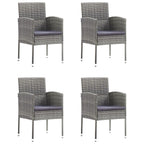vidaXL Patio Dining Set 5 Piece Outdoor Garden Terrace Yard Patio Table and Chair Seating Seat Dining Set Furniture Poly Rattan Anthracite and Gray