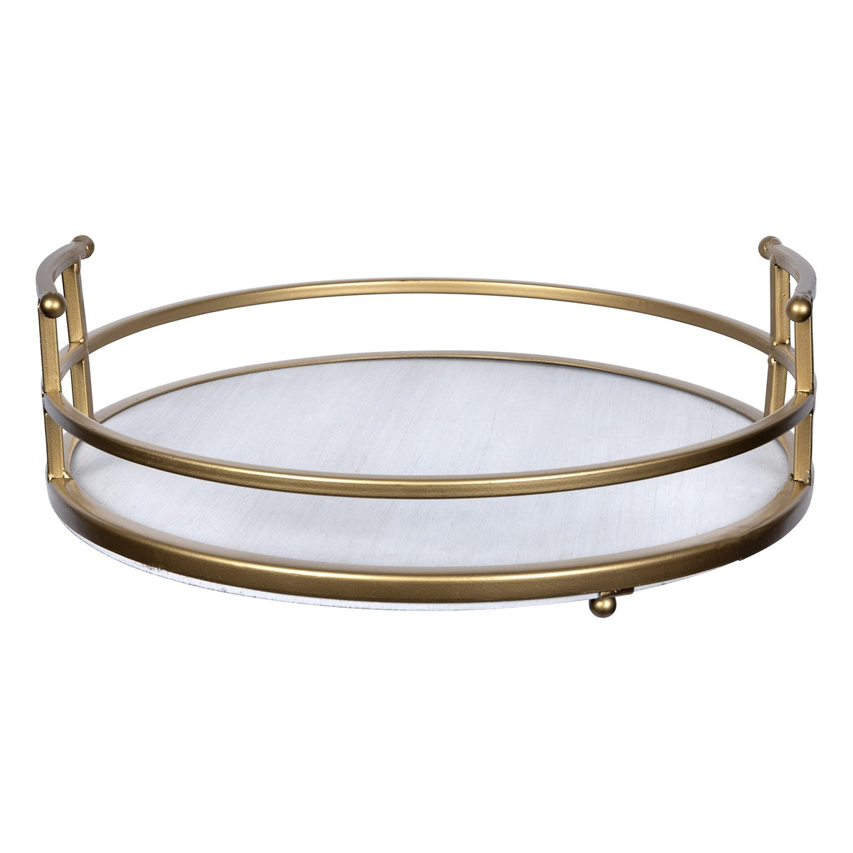 HomeRoots MDF Farmhouse Style Gold Decorative Tray