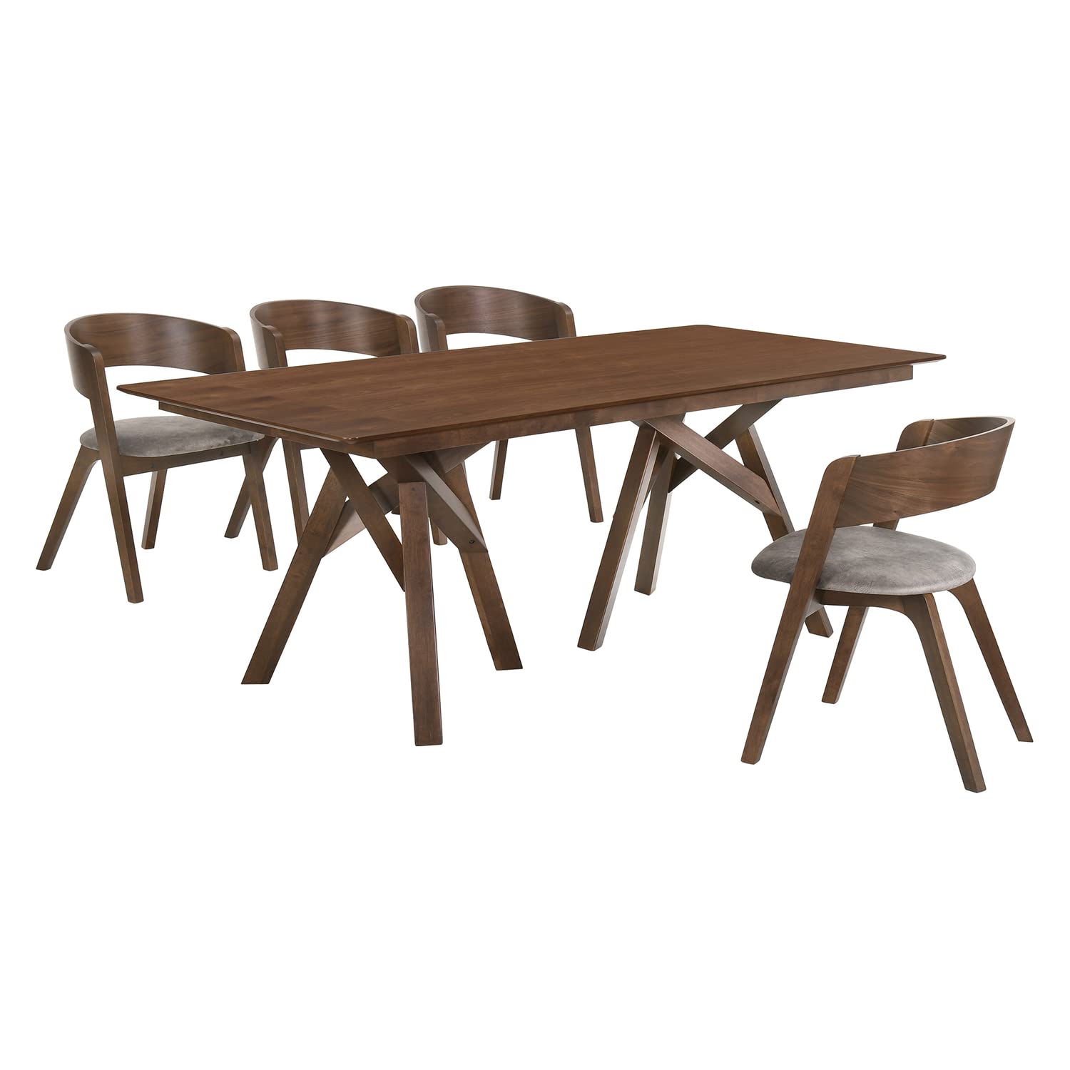 Armen Cortina Jackie 5 Piece Walnut Dining Set