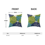 Cxmeifly Navy Blue Sage Green Teal Pillow Covers 16X16 Inch Set Of 2 Dahlia Floral Decor Throw Pillows Summer Modern Geometry Fl