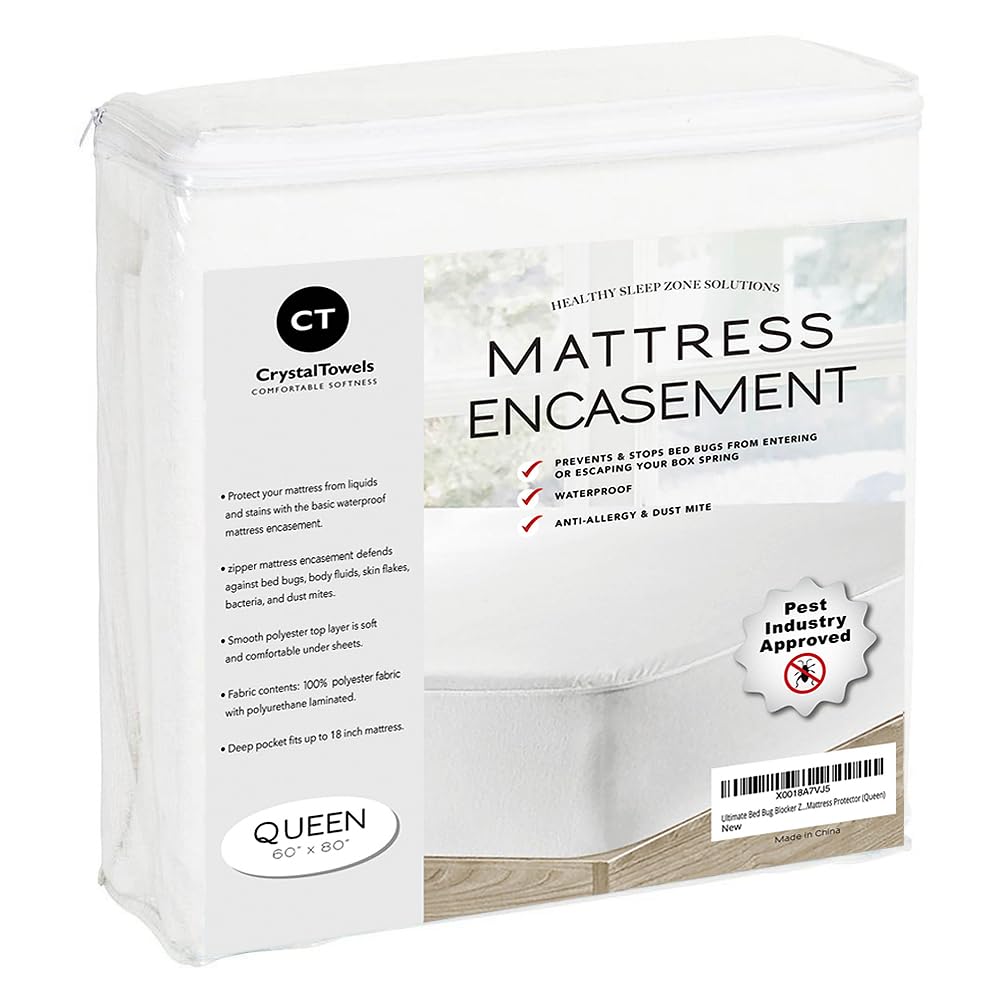 Ultimate Zippered Waterproof Mattress Protector (Queen) - By Deluxe Hotel