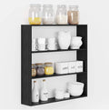 U T E E Z Rustic Wood Spice Rack Shelf, Kitchen Organizer Rack, Rack Stand, Kitchen Counter Organizer Wall Mounted Spices, Jars,