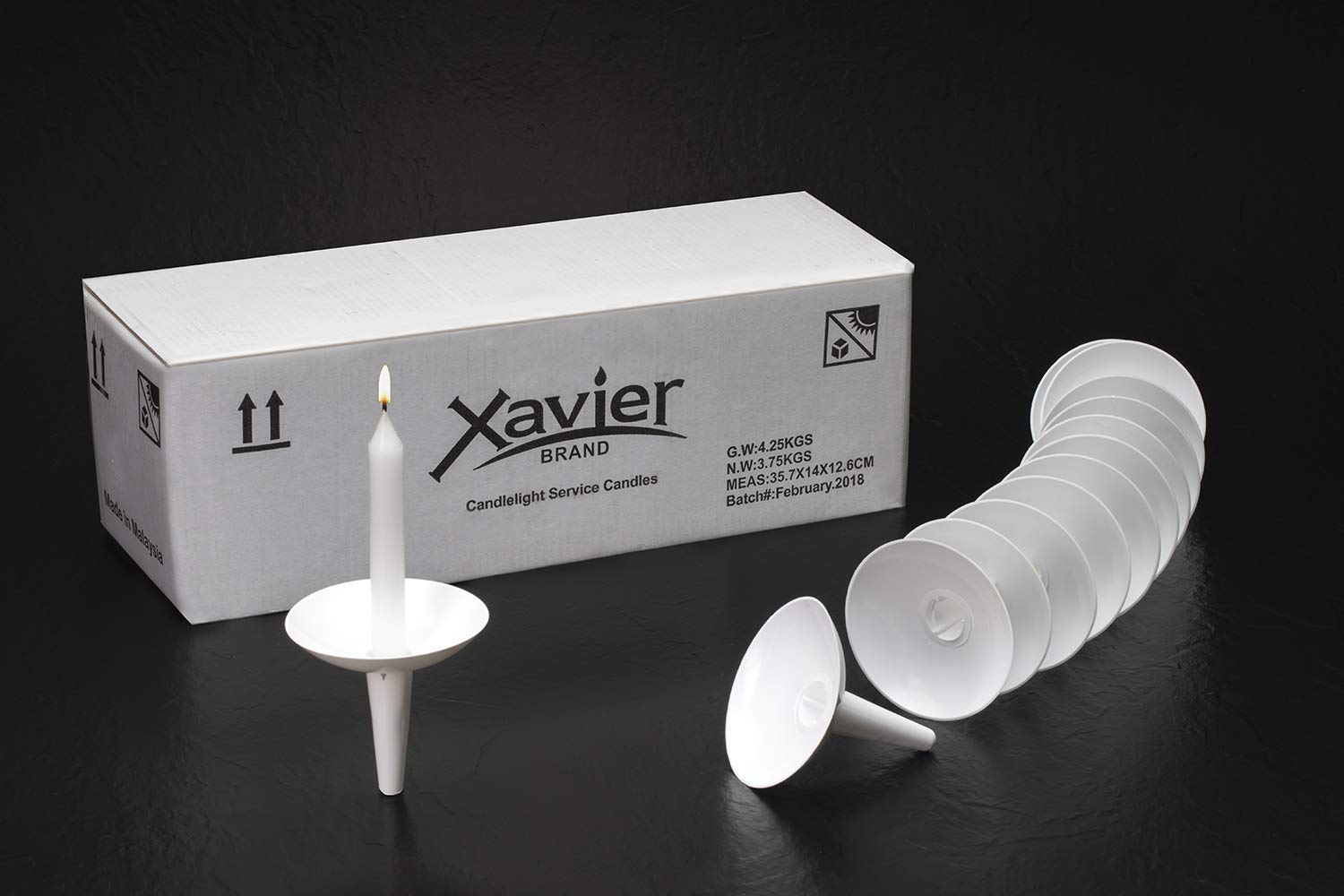 Candlelight Service Candle Bundles (50) 5 x 1/2 White Church Vigil Candles