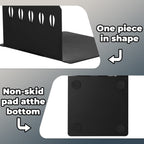 Black Kitchen Bookends 5.9 X 3.9 X 3.9 Inch Spoon Decorative Cookbook Metal Book Ends With Non-Slip Mat Metal Cookbook Storage B