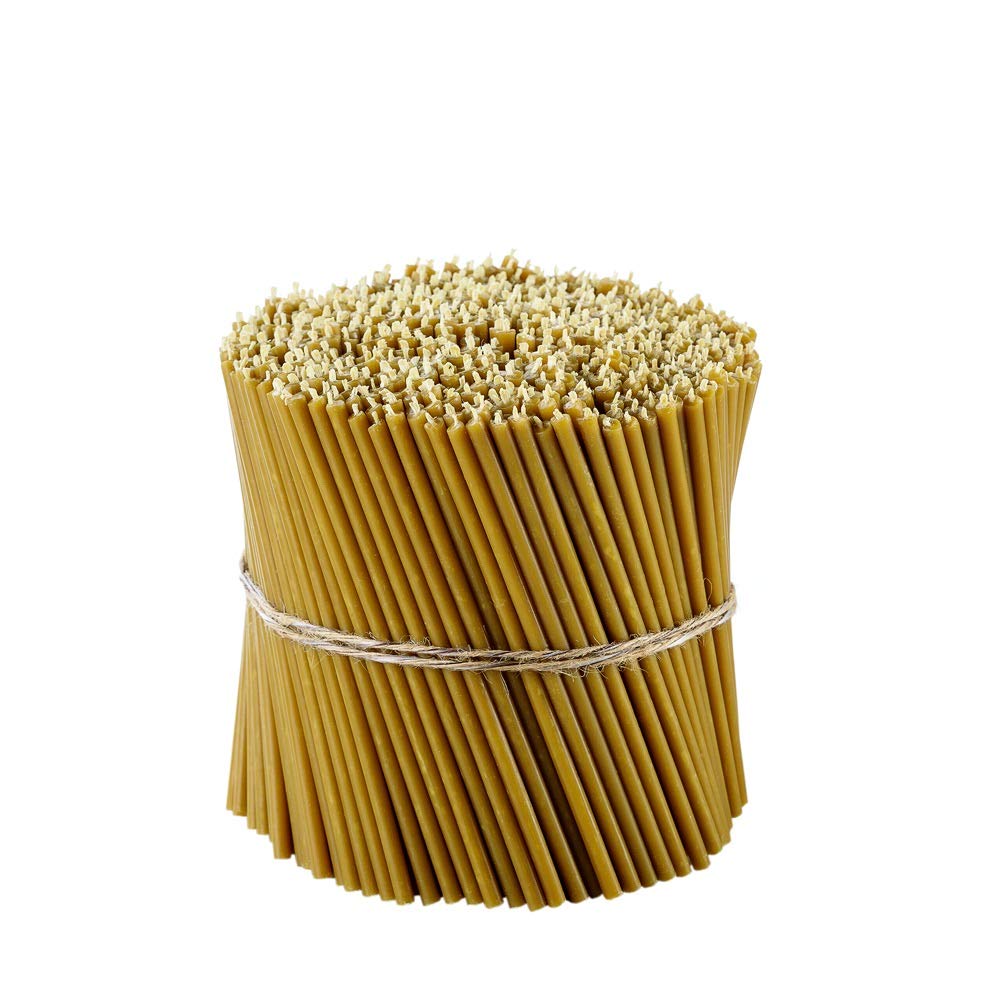 Danilovo Pure Beeswax Candles - No-Drip, Smoke-Less, Tall, Thin Taper Candles - Decorative Candles for Church Prayer, Decor or B
