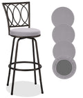 Deisy Dee 4Pcs Round Bar Stool Seat Covers Stretch Round Chair Covers For 13-16 Inch Stool Chair (Sliver)