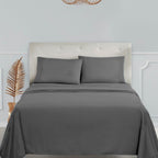 Clara Clark Premier 1800 Collection Full 4Pc Microfiber Bed Linen Set, Charcoal Gray, Deep Pocket Sheets