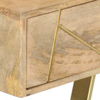 vidaXL Solid Mango Wood Writing Desk - Spacious Drawers, Industrial Design, Multipurpose Use as Computer Desk or Console Table, Easy Assembly, Brown
