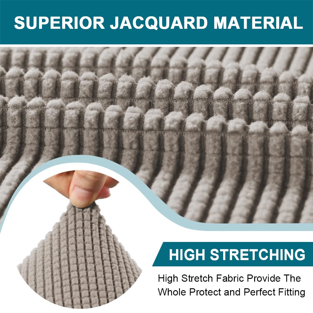 Turquoize T Cushion Chair Slipcover T Cushion Chair Covers For Living Room Stretch Sofa Couch Cover Soft Armchair Cover Washable Furniture Covers With Individual T Cushion Seat Covers (Chair, Taupe)