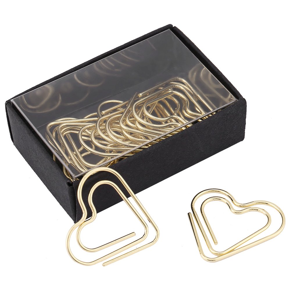 Heart Paper Clips, Small Paperclips Creative Cute Paper Clips For Paper Non Skid Usualy For Office School Book Notebook Document
